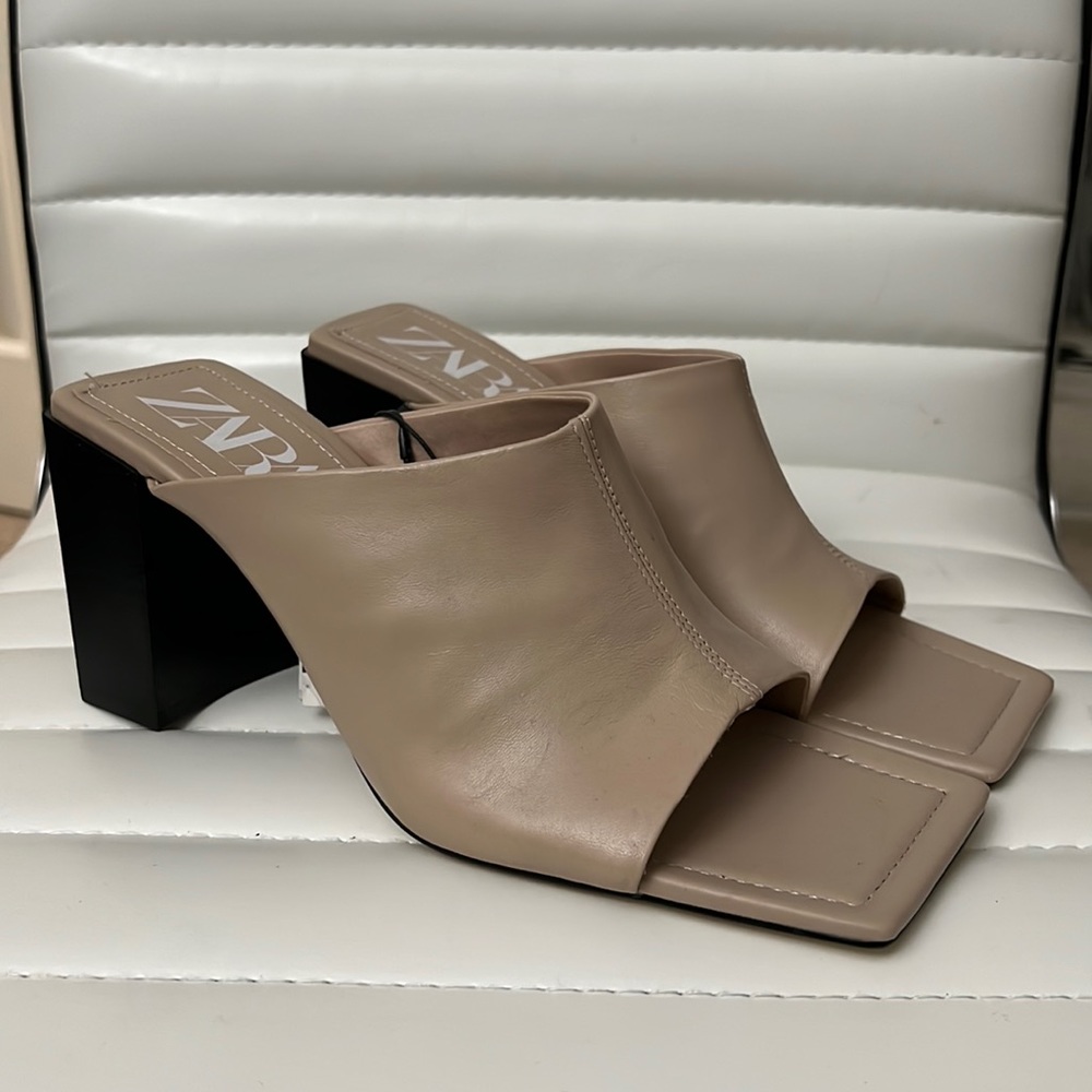 New Zara heeled mules